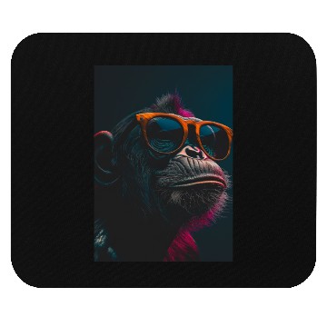 Discover Cool monkey with glasses. Funny animal art Mouse Pads