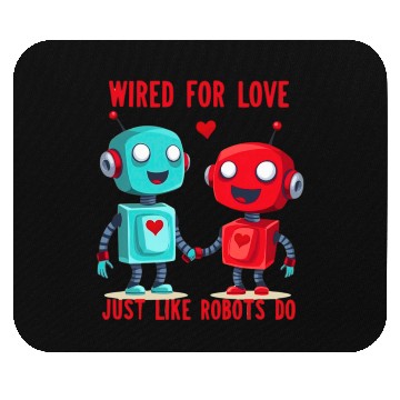 Discover Valentine's Day Gift: Two Robots in Love on Bella Mouse Pads