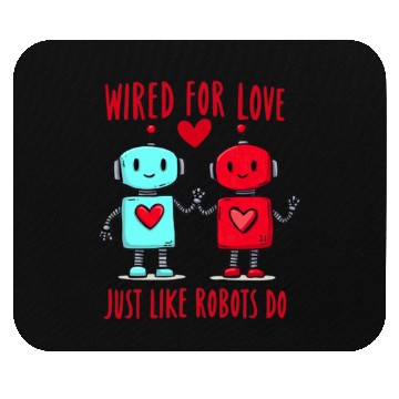 Discover Valentine's Day Gift: Two Robots in Love on Bella Mouse Pads