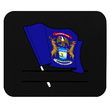 Discover Michigan flag text banner Mouse Pads