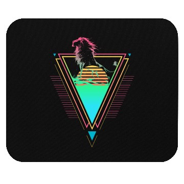 Discover Lion Vaporwave Synthwave 90s 80s Sunset Mouse Pads