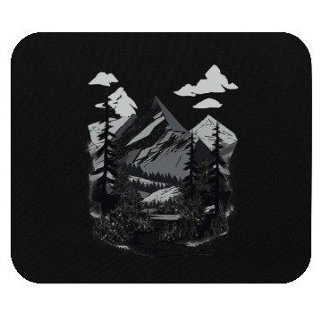 Discover Monochrome Mountain Wilderness Mouse Pads