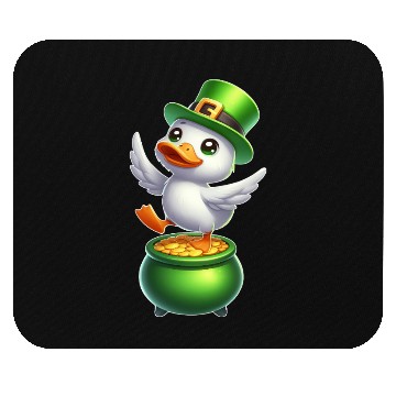 Discover Cute St. Patrick's Day Duck Top Hat Clover Mouse Pads