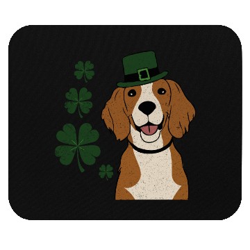 Discover Irish Setter and four leaf clover St Patrick's Day Mouse Pads