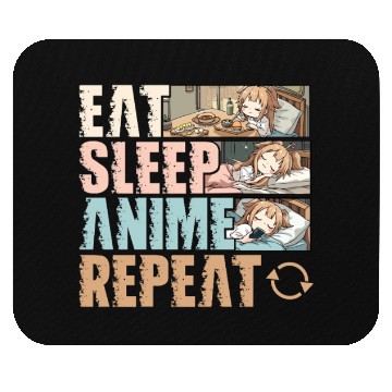 Discover Eat Sleep Anime Repeat Funny Otaku Mouse Pads