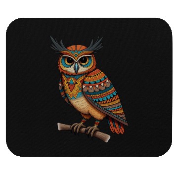 Discover aztec owl funny owl design for bird lovers Mouse Pads