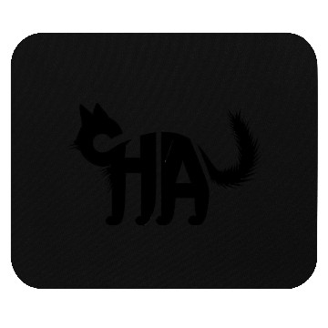 Discover Creative Cat Silhouette with "CHA" Typography Mouse Pads