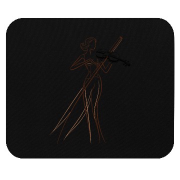 Discover Violin Girl One Line Drawing Mouse Pads