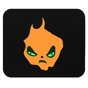 Discover Fiery Angry Demon Face Illustration Mouse Pads