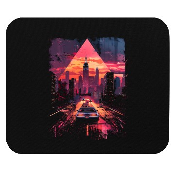 Discover Vaporwave Retro Car City Synthwave 80s 90s Mouse Pads