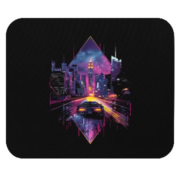 Discover Retro Car Vaporwave City Synthwave 80s 90s Mouse Pads