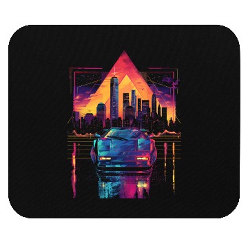 Discover 80s 90s Car City Synthwave Vaporwave Retro Mouse Pads