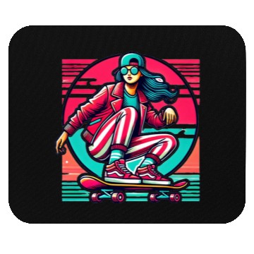 Discover A cool girl Skateboarding with cool outfit Mouse Pads