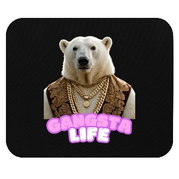 Discover Gangsta life polar bear 4 Mouse Pads
