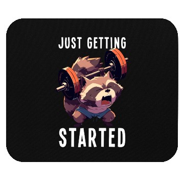 Discover Just Getting Started Raccoon Weightlifting Gym Mouse Pads