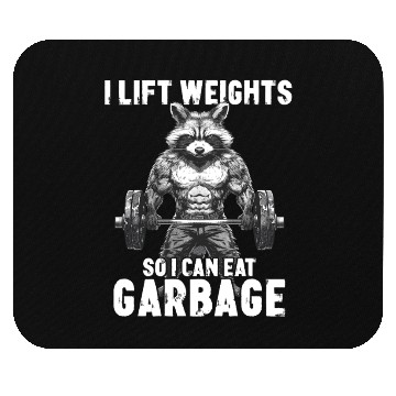 Discover Workout Raccoon Weightlifting Gym Gift Mouse Pads