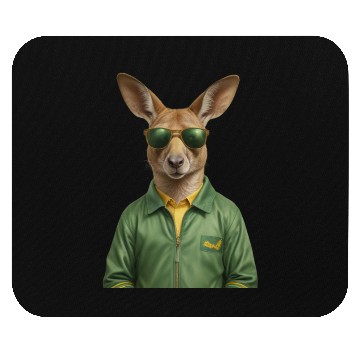 Discover Green and Gold Kangaroo 3 Mouse Pads