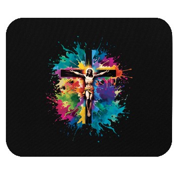Discover Jesus Christ On Cross Happy Easter Mouse Pads