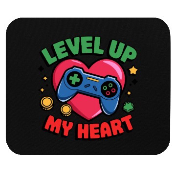 Discover Level Up My Heart - Gaming Valentine's Design Mouse Pads