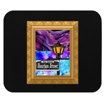 Discover Purple Framed Bourbon Street Lamp Post Mouse Pads