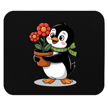 Discover Cute Penguin Gardener Garden Joyful Design Mouse Pads