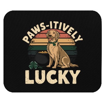 Discover Paws-itively Lucky: Golden Retriever St. Patrick's Mouse Pads
