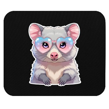 Discover Opossum with glasses Mouse Pads