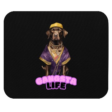 Discover Gangsta Life Chocolate Labrador Mouse Pads