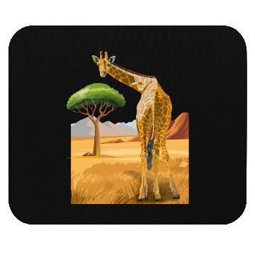 Discover Giraffe looks friendly Mouse Pads