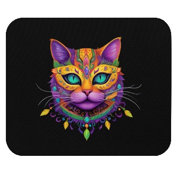 Discover Cute Cat Mardi Gras Carnival Cat Lover Mouse Pads