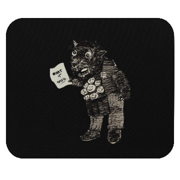 Discover Surreal Wolf Boss Man – Dark Office Humor Mouse Pads