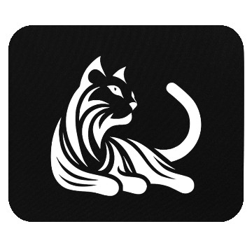 Discover Cat Portrait Minimalist Tattoo Style Mouse Pads
