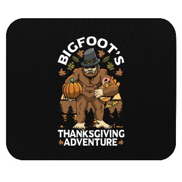 Discover Bigfoot Thanksgiving Pilgrim Mouse Pads