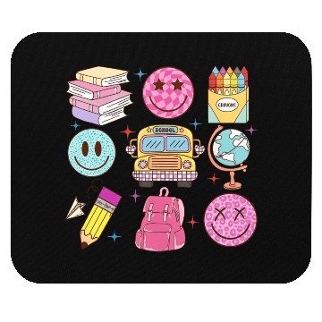 Discover Back To School School Bus Smiling Faces Pencil Cra Mouse Pads