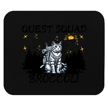Discover Retro Quest Fantasy Squad Broccoli Funny Cat Lover Mouse Pads
