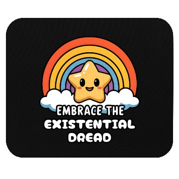 Discover Embrace The Existential Dread Rainbow Star Mouse Pads