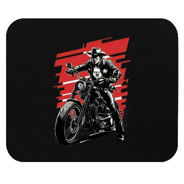 Discover Sheriff Riding Motorcycle Illustration Mouse Pads