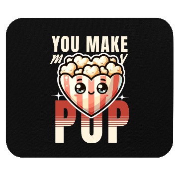 Discover You Make My Heart Pop Cute Popcorn Valentine's Day Mouse Pads