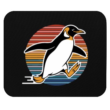 Discover Retro Penguin Running Adventure Graphic Mouse Pads