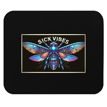Discover Futuristic Cyberpunk Mecha Moth with Neon Wings Mouse Pads