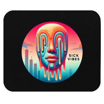 Discover Surreal Melting Face Psychedelic Art - Sick Vibes Mouse Pads