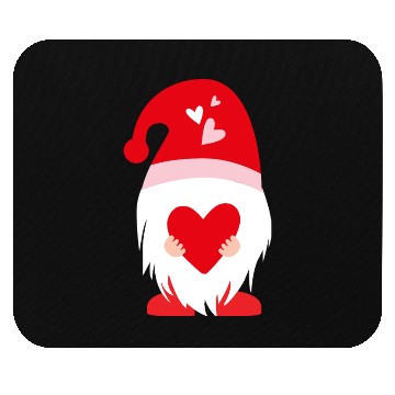 Discover Valentine Gnome Holding a Heart Mouse Pads