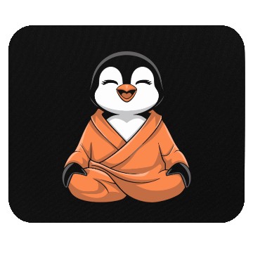 Discover Meditating Penguin in Zen Robe Serenity Mouse Pads