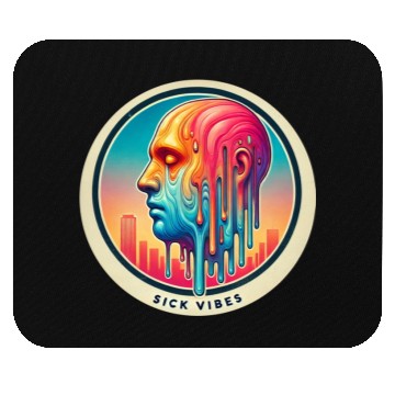 Discover Psychedelic Melting Face Vibrant Trippy Sick Vibes Mouse Pads