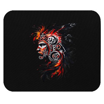 Discover Tribal Fire Warrior Mouse Pads
