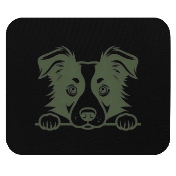 Discover Border Collie Sweet Face Green Mouse Pads