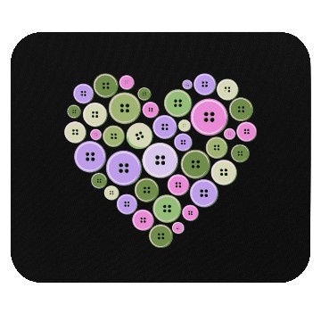 Discover Pastel Pink Green Purple Button Heart Mouse Pads
