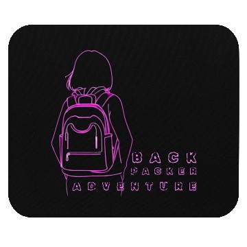 Discover Neon Backpack Adventure Illustration Mouse Pads