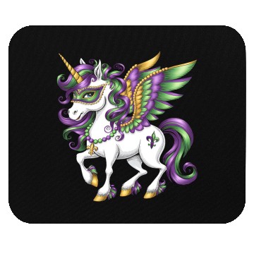 Discover Happy Mardi Gras Unicorn Mask New Orleans Girls Mouse Pads