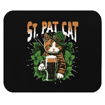 Discover Funny St. Patricks Day Drinking Cat Mouse Pads